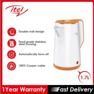 Itel IKE17E1 1.7L Electric Kettle – White & Orange